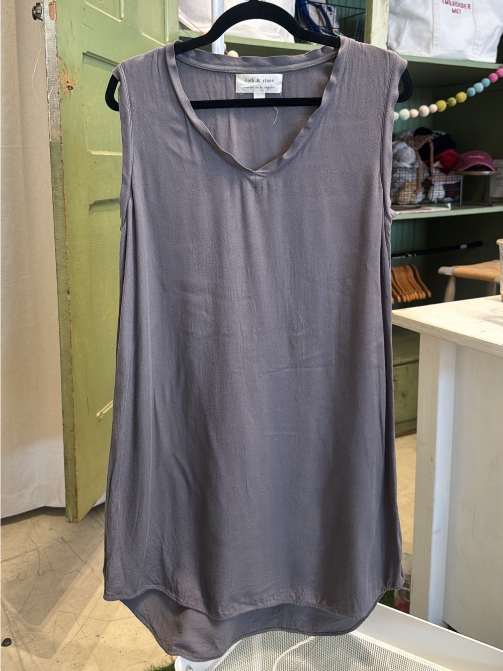 Cloth & Stone Sleeveless Grey Dress